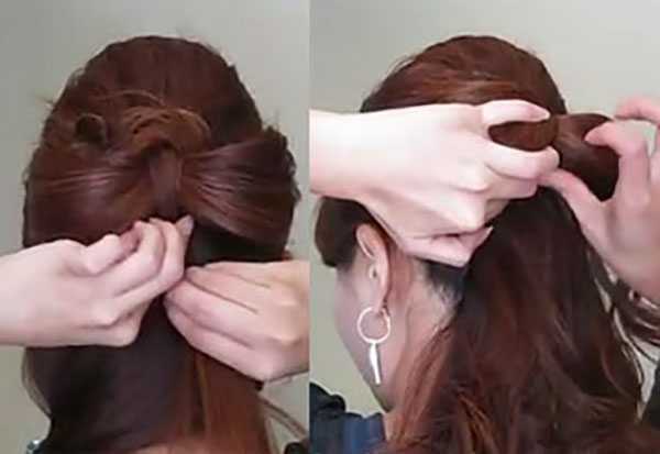 Прическа с бантом из волос: шаг 17