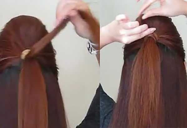 Прическа с бантом из волос: шаг 8