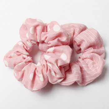 Розовые объёмные резинки для волос